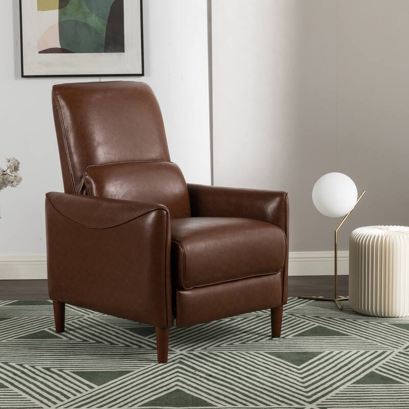 Christopher Knight Home Upholstered Push Recliner Chair - Cognac + PU