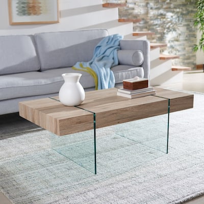 SAFAVIEH Jacob Glass Leg Rectangular Coffee Table - 43.3" W x 23.6" L x 15.7" H