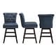 preview thumbnail 2 of 6, 26 in. Set of 3 Upholstered Bar Stools Counter Height Barstool 360° Swivel with Curved Backrest, Armless Stool
