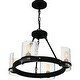 preview thumbnail 3 of 5, Gloucester 4-Light Matte Black Chandelier