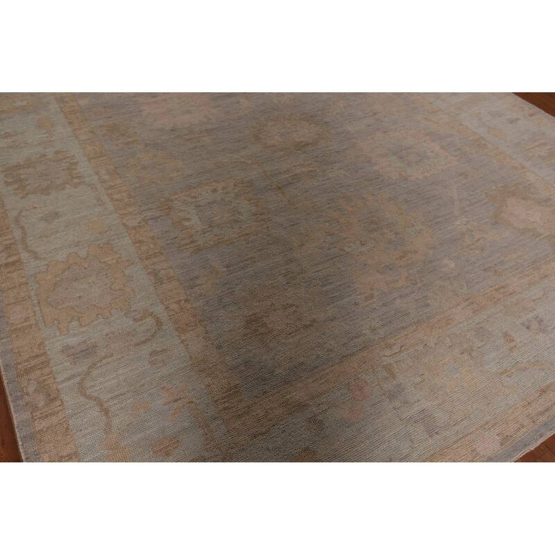 Oushak Vegetable Dye Area Rug Hand-Knotted Wool Carpet - 8'0" x 9'10"