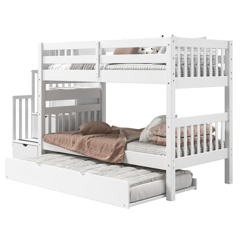 Taylor & Olive Trillium Twin over Twin Stairway Bunk Bed, Twin Trundle