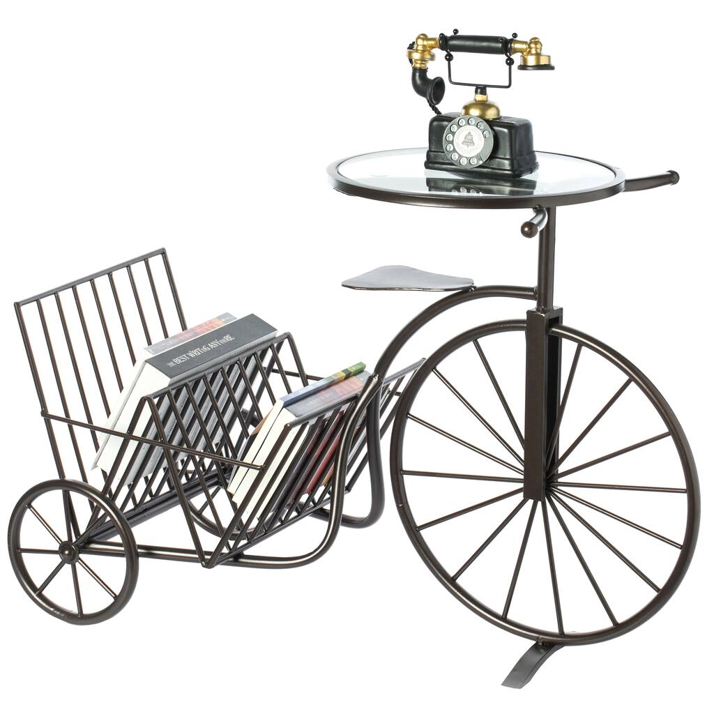 Metal Bicycle Bike Phone Table Book Magazine Rack