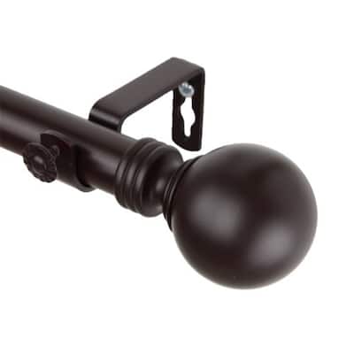 Decorative Window Curtain Rod - Tension Rod, Adjustable, Home Decor, Mahogany Finish, Easy Install - 84