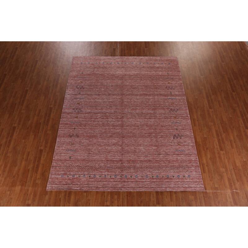 Hand Knotted Oriental 100% Wool Carpet Tribal Tribal Peach Gabbeh Area Rug - 11' 3'' X 9' 1''