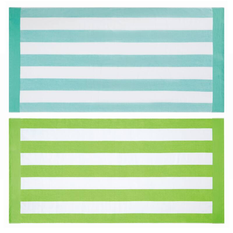 Oceanfront Resort Cabana Stripe 2 Pack Beach Towel - 36x72