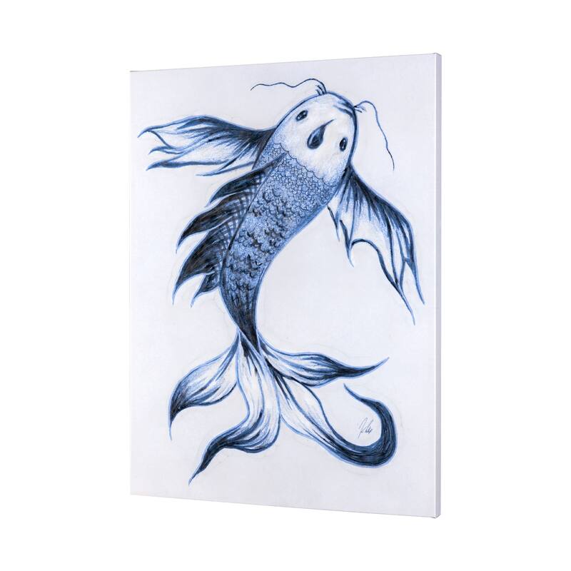 Koi Fish Blue I (40 x 50) Canvas Art Print