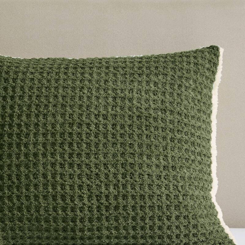 2 Pieces Twin Cable Knit Chenille Comforter Set