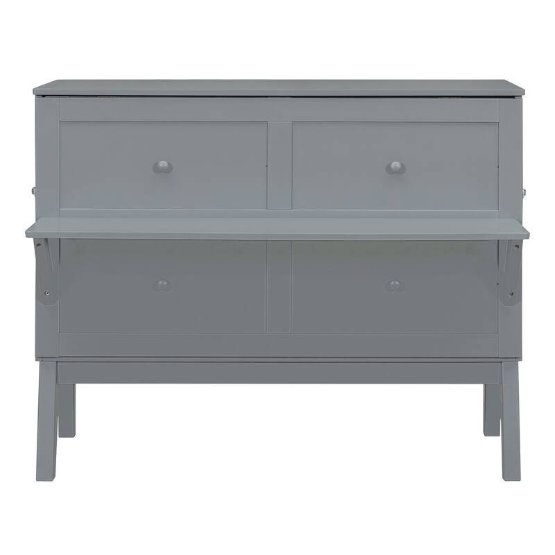 Murphy Bed Platform Bed with USB Port & Removable Shelves On Each Side