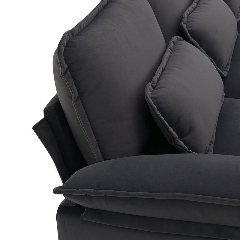 6-seat U-shaped Sectional Sofa, Sleeper Sectional with Waist Pillows for Living Room, Apartment