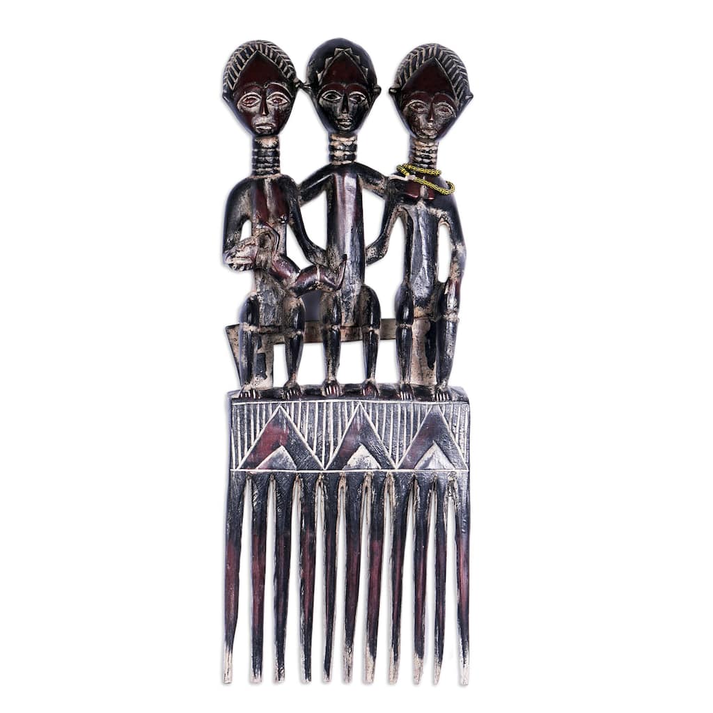 Novica Handmade Triumvirate Comb Wood Wall Decor