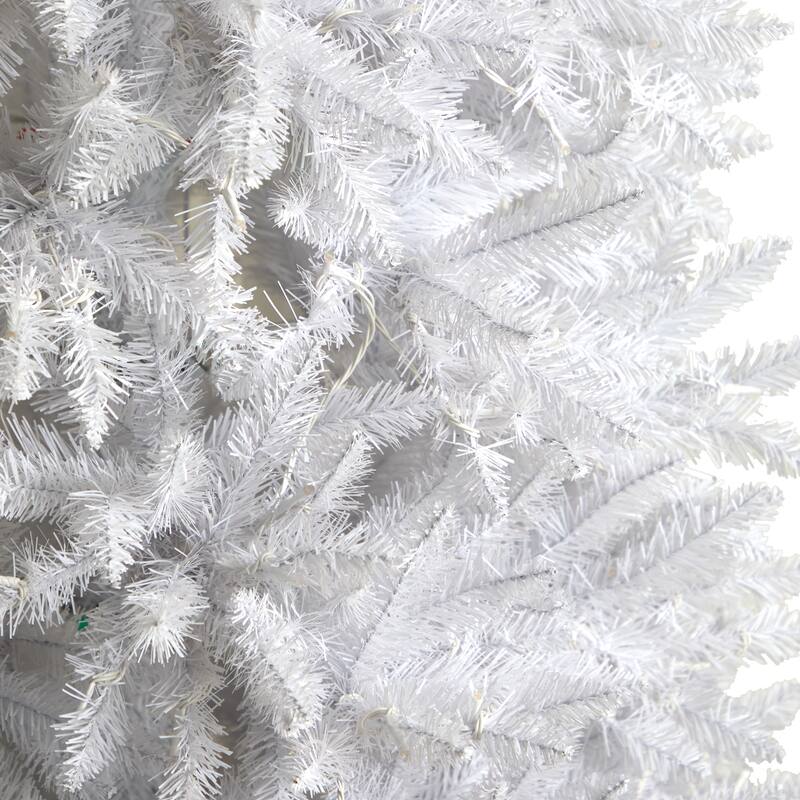 9’ Pre-Lit Slim White Artificial Christmas Tree, Clear Lights - 9 Foot