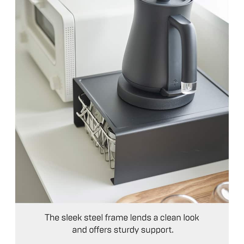Yamazaki Home Countertop Shelf, Steel, Holds 11 lbs - L 9.84 x W 8.66 x H 4.33 inches