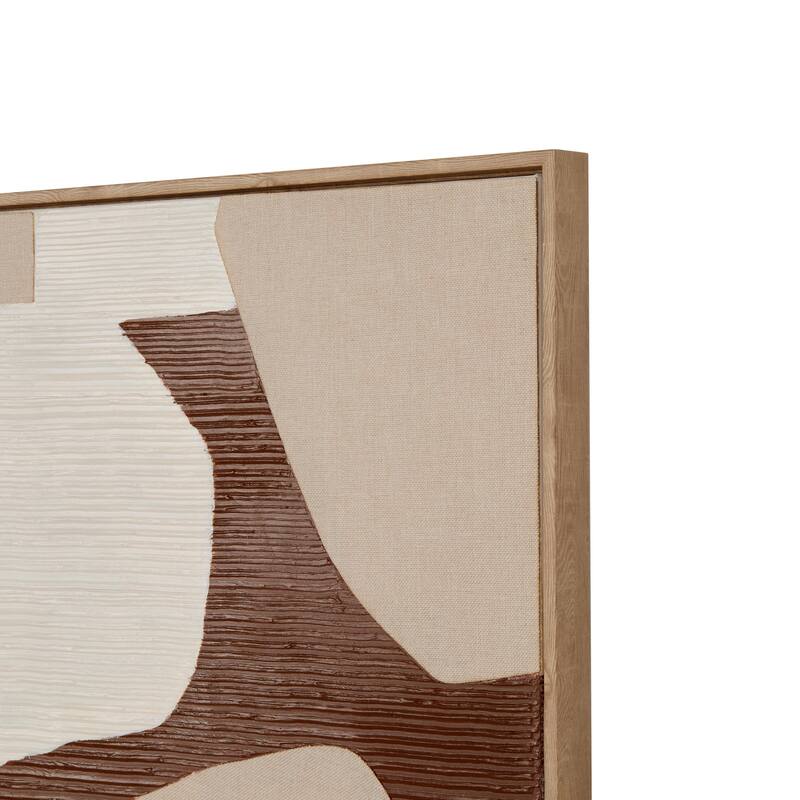 Wood Geometric Abstract Overlapping Circle Wall Art with Cream Accents - Brown - Roche River Decor