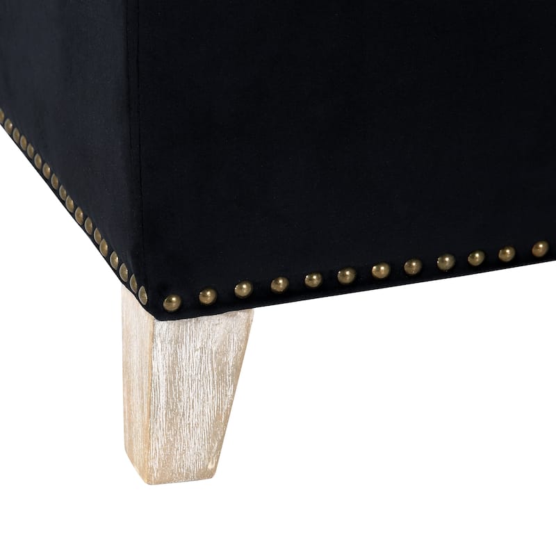 29.5" Wide Velvet Tufted Square Ottoman With Storage