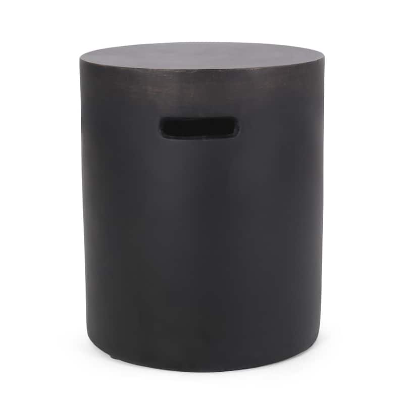 Lightweight Concrete Side Table, Copper Finish