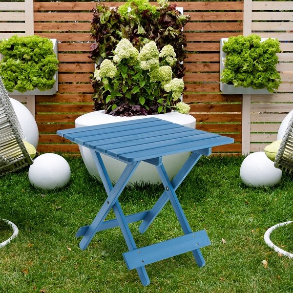 Folding Outdoor Wood Table, X-Shaped Frame, Weather Resistant