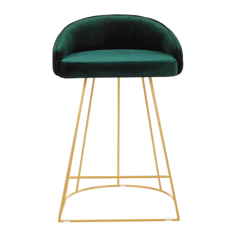 Silver Orchid Haid Velvet Upholstered Counter Stool (Set of 2)