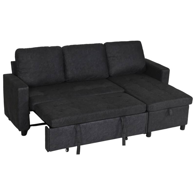 Couch Sofas with Pull Out Bed, Convertible Sleeper Sofa Bed with Storage for Small Spaces