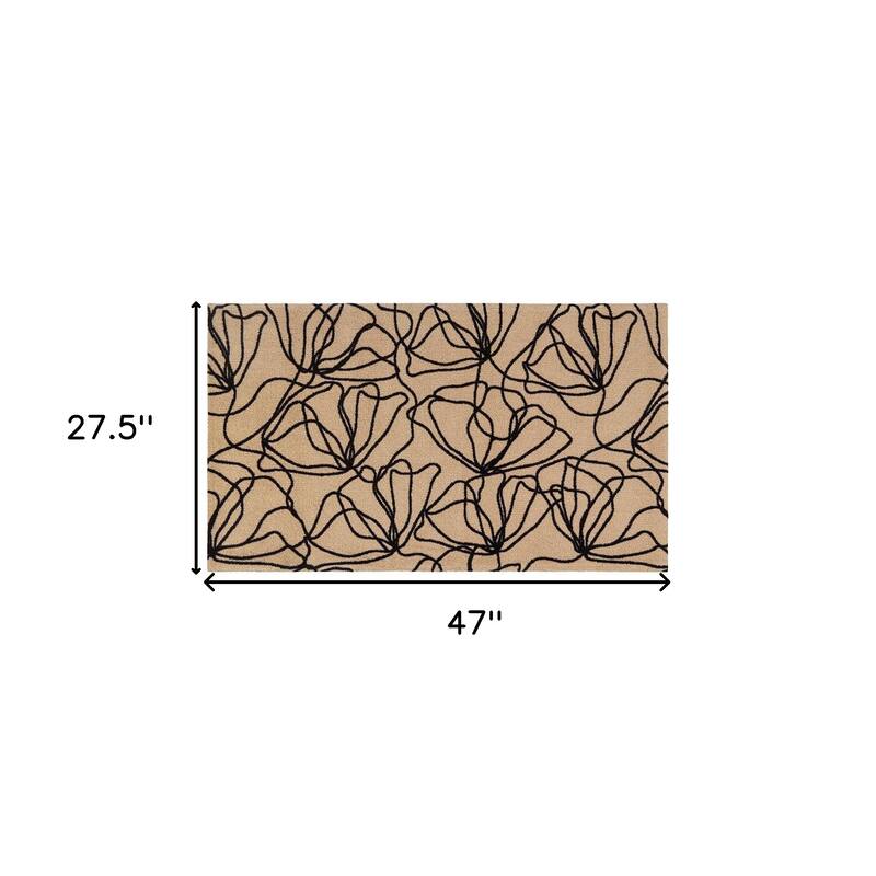 HomeRootsFloral Does not apply Rectangle Area Rug - 47' X '27.5' X '0.25