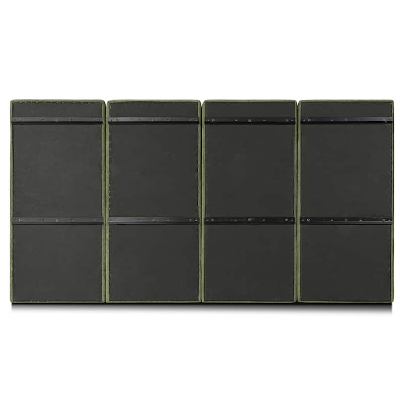 Poly & Bark Napa Fabric Headboard in Distressed Green Velvet
