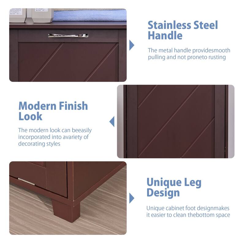 VECELO Tilt Out Kitchen Trash Bin Cabinet with Negative Ion Deodorizing Function Hidden Storage for Kitchen