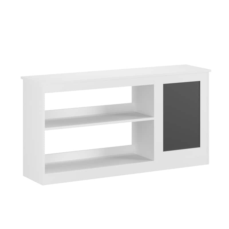 3-in-1 Kids Bookshelf and Toy Storage Cabinet with Chalkboard - Modern White Organizer for Playroom