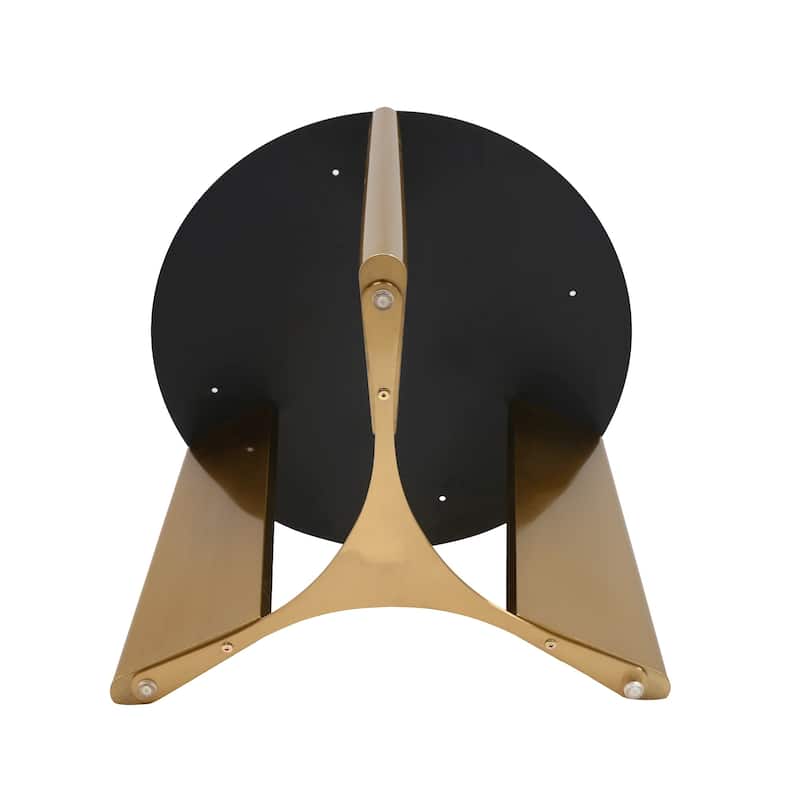 53" Modern Round Dining Table with Marble Top for 4-6, Sintered Stone Kitchen Table with Dining Table with Metal Legs