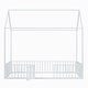 preview thumbnail 38 of 49, Metal House Bed with Fence, Roof, and Door for Kids