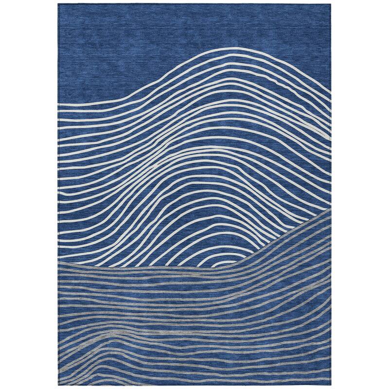 Machine Washable Indoor/ Outdoor Modern Arches Chantille Rug