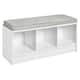 Porch & Den Southbrook 3-cube Storage Bench w/ Grey Cushion - White