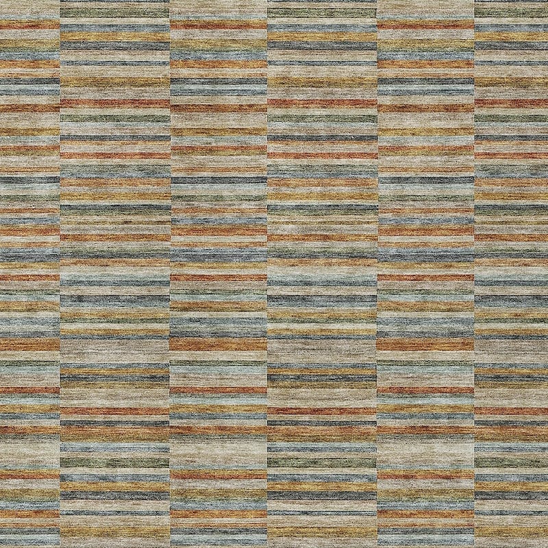 HomeRoots Striped Transitional Rectangle Outdoor Rug