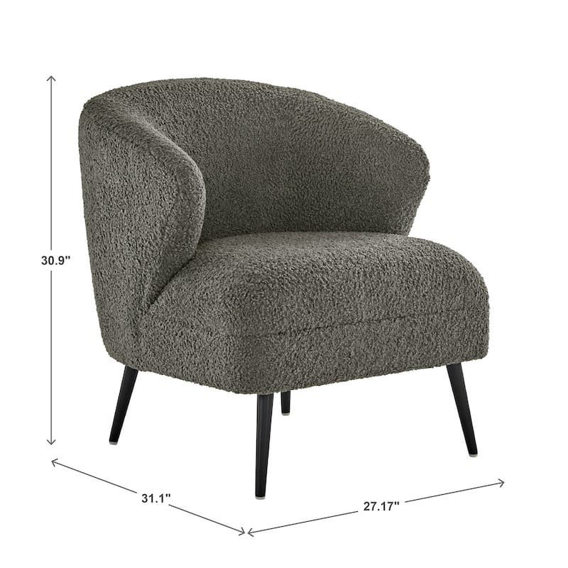 Tremont Boucle Accent Chair and Cube Pouf Footrest by iNSPIRE Q Bold