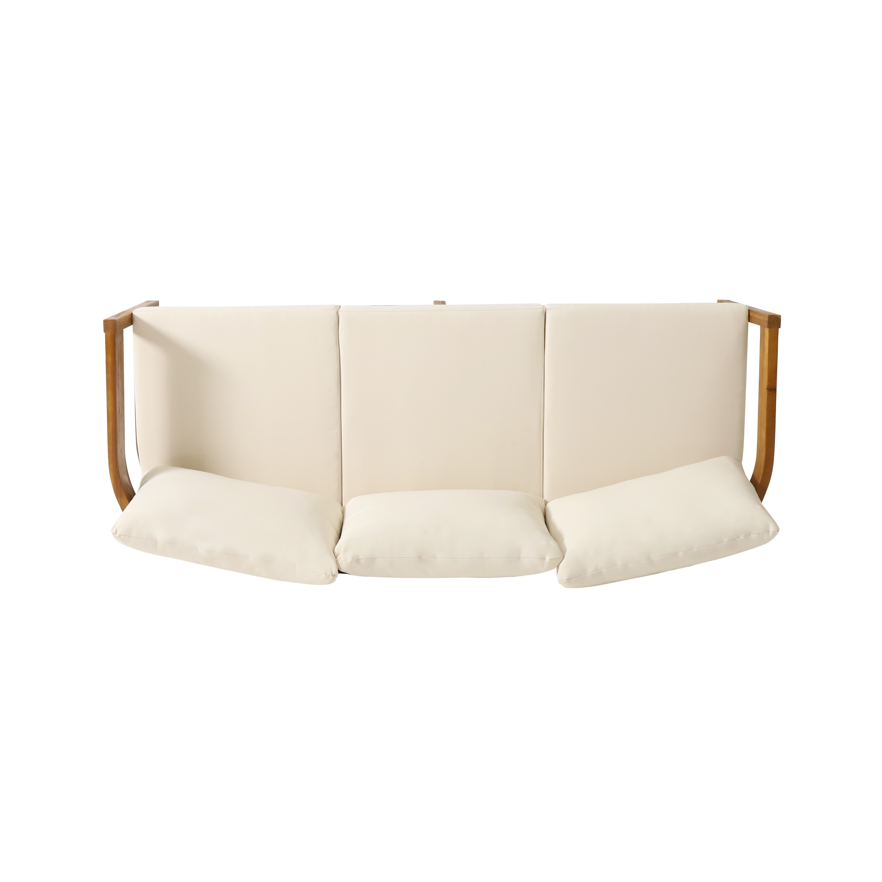 Brooklyn Outdoor Acacia Wood 3 Seater Sofa with Cushions by