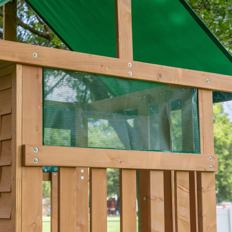 Backyard Discovery Fall River Nordic Spruce Swing Set, Clubhouse