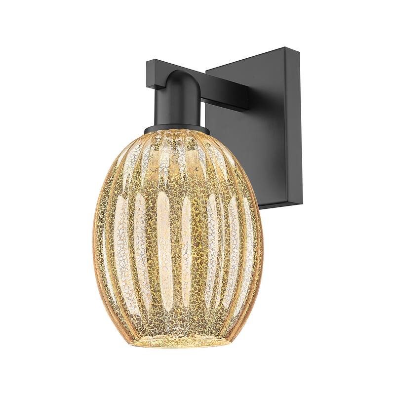 Innovations Lighting 716-1W-13-6 Preston Sconce Preston 13" Tall Wall - Matte Black / Mercury