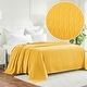 preview thumbnail 72 of 75, Superior Diamond Weave All-Season Bedding Cotton Blanket California King - Yellow