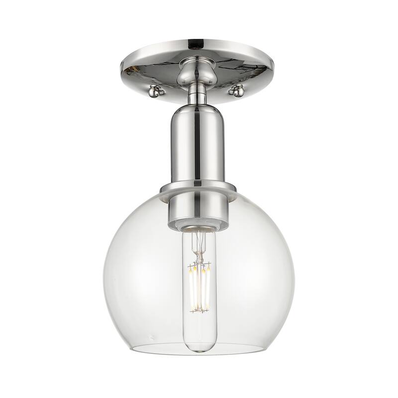 Innovations Lighting Endless Possibilities Arcadia - Athens - 1 Light 6" Semi-Flush Mount - Clear/Polished Nickel