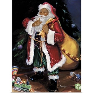 "African American Santa" Christmas Winter Holiday Poster Print
