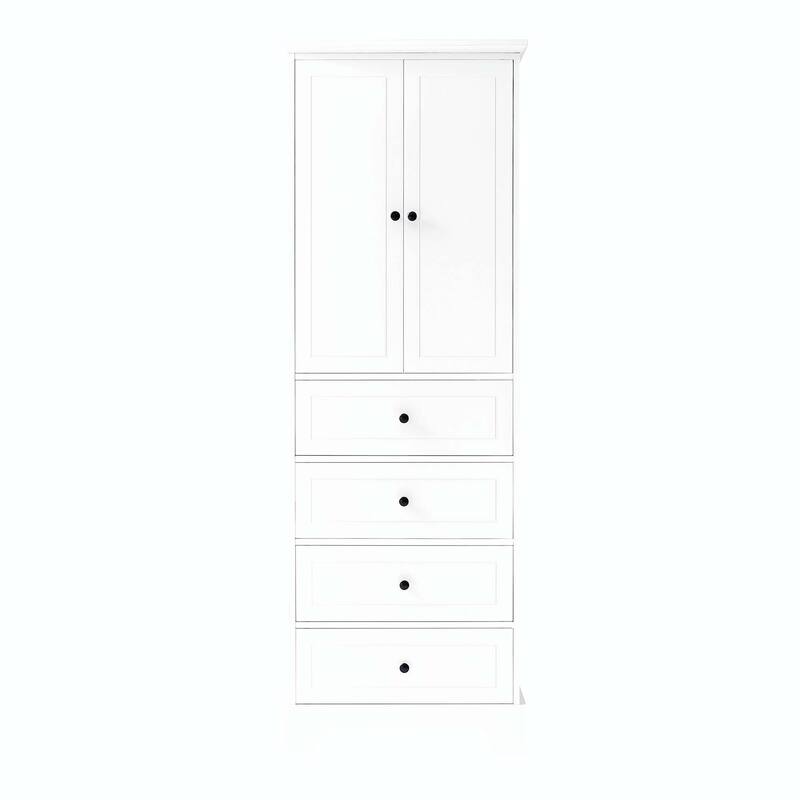 Storage Cabinet with 2 Doors and 4 Drawers