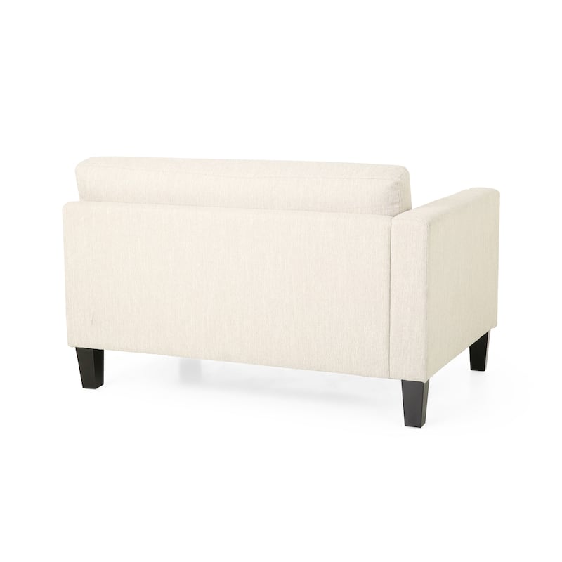 Fabric Upholstered Sofas Small Space Loveseat Sofas Lounge Armrest Couch w/ Wood Legs 101" Long Couches for Living Room