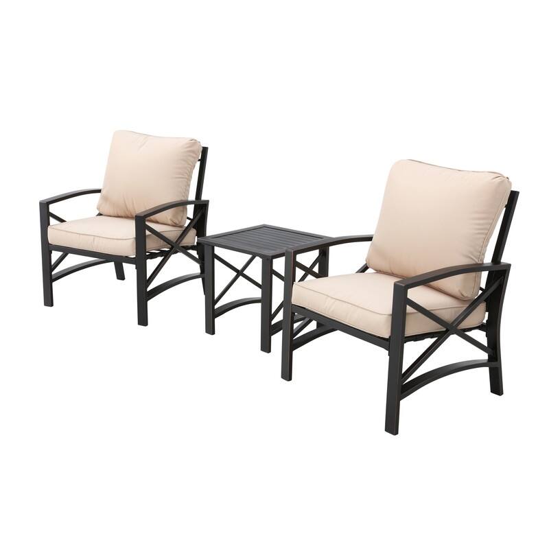 Patio Festival 3-Piece Outdoor Metal Conversation Set