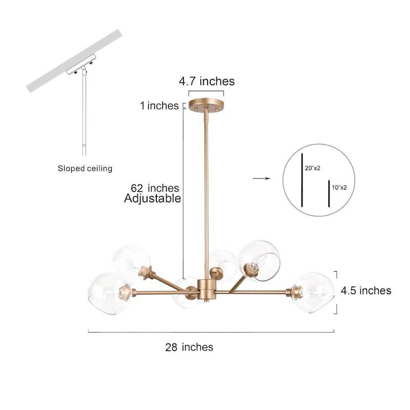 Mint Modern Contemporary 6-light 31.5 Wide Sputnik Chandelier