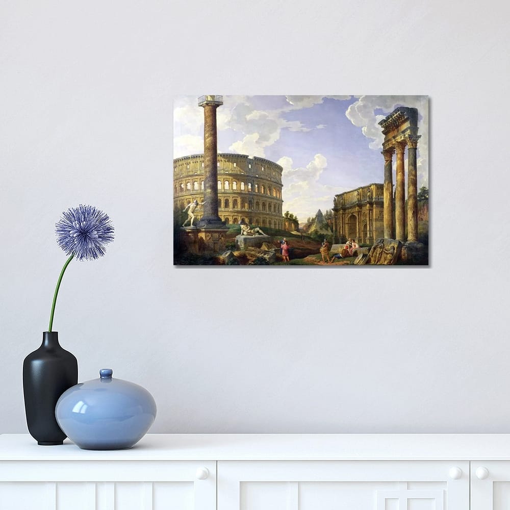 iCanvas "Roman Capriccio (Ruins With Colosseum) " by Giovanni Paolo Panini Canvas Print