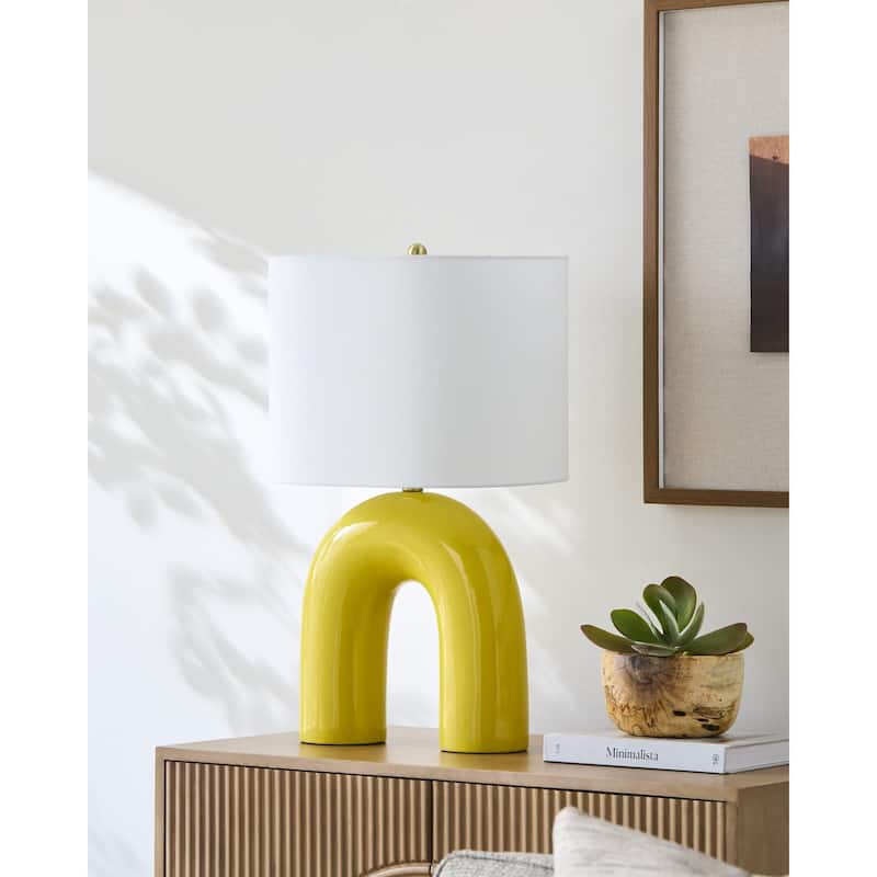 Livabliss Calvert Traditional Accent Table Lamp - 24"H x 15"W x 11"D - Bright Yellow