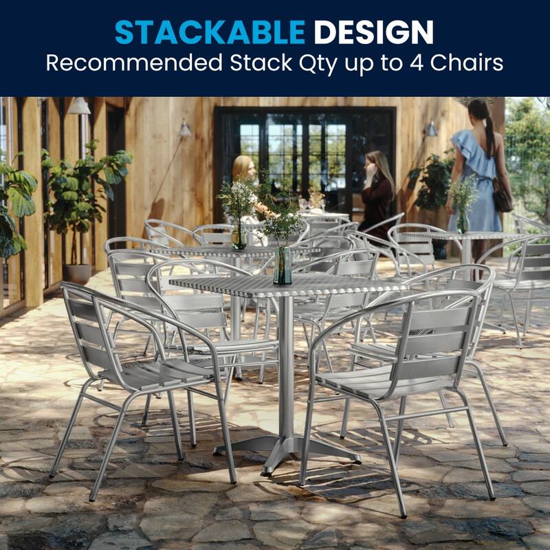 27.5" Square Aluminum Indoor-Outdoor Table Set