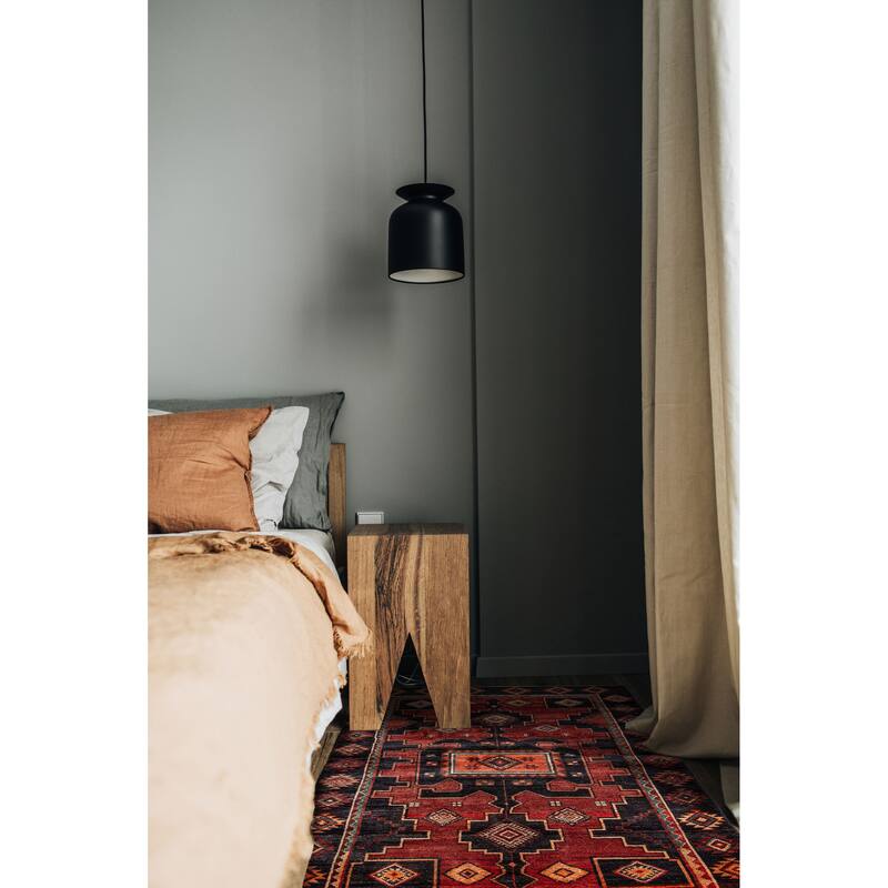 ECARPETGALLERY Hand-knotted Konya Anatolian Dark Red Wool Rug - 4'2 x 6'9