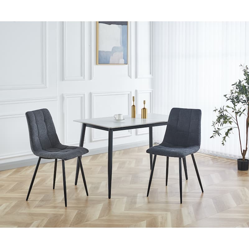 Porthos Home Tomas Fabric Dining Chairs with Steel Legs, Set of 2