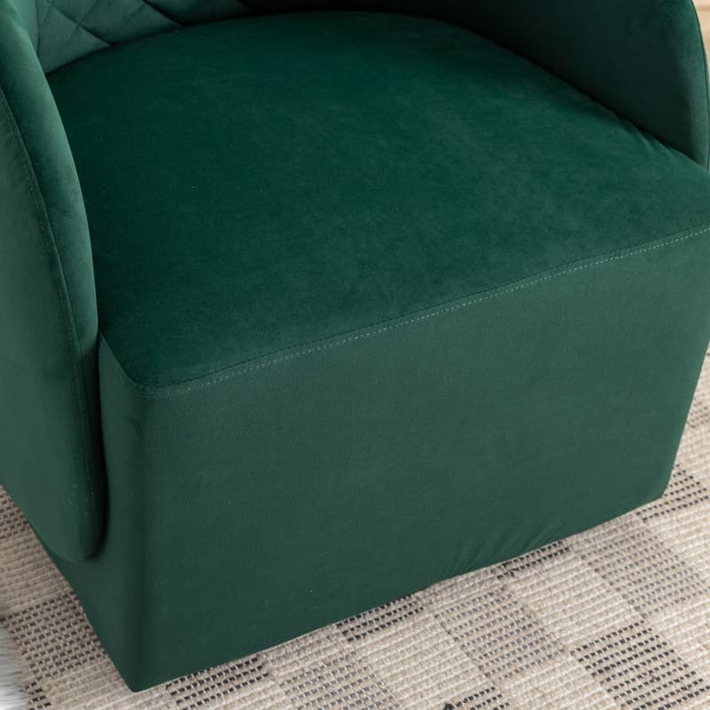 21.06"Seat Width Soft Velvet Fabric Swivel Chair For Living Room