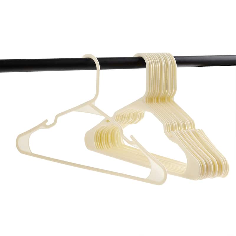 Javlergo 25/50 Pack Plastic Hanger, Space Saving Sturdy Heavy Duty Clothing Notched Hangers